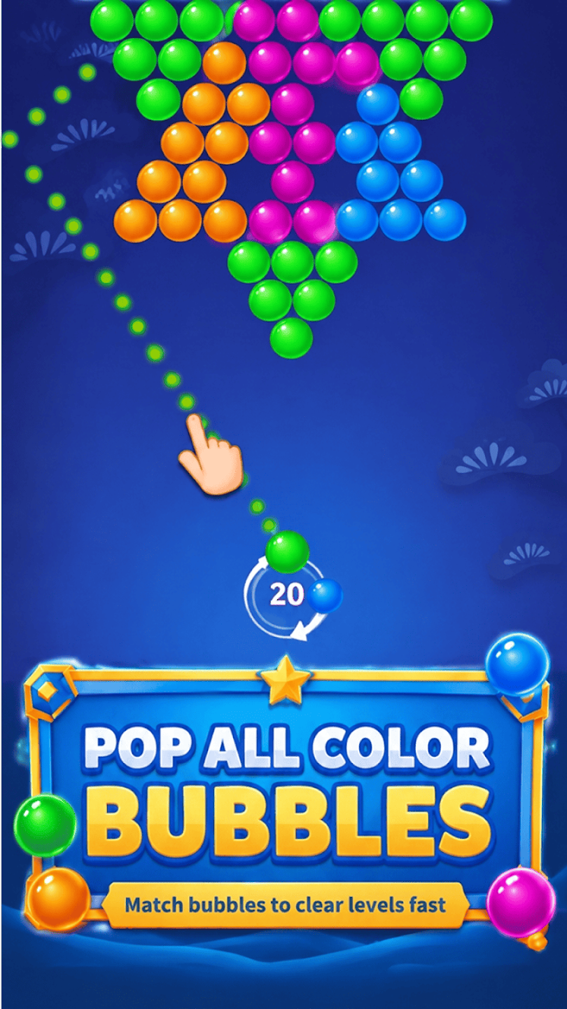 Mobile game bubble clearing scene